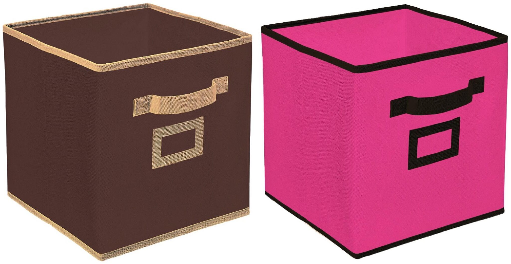 

Kuber Industries Non Woven 2 pcs Small Foldable Storage Organiser Cubes Boxes (Coffee Pink) - CTHH16885