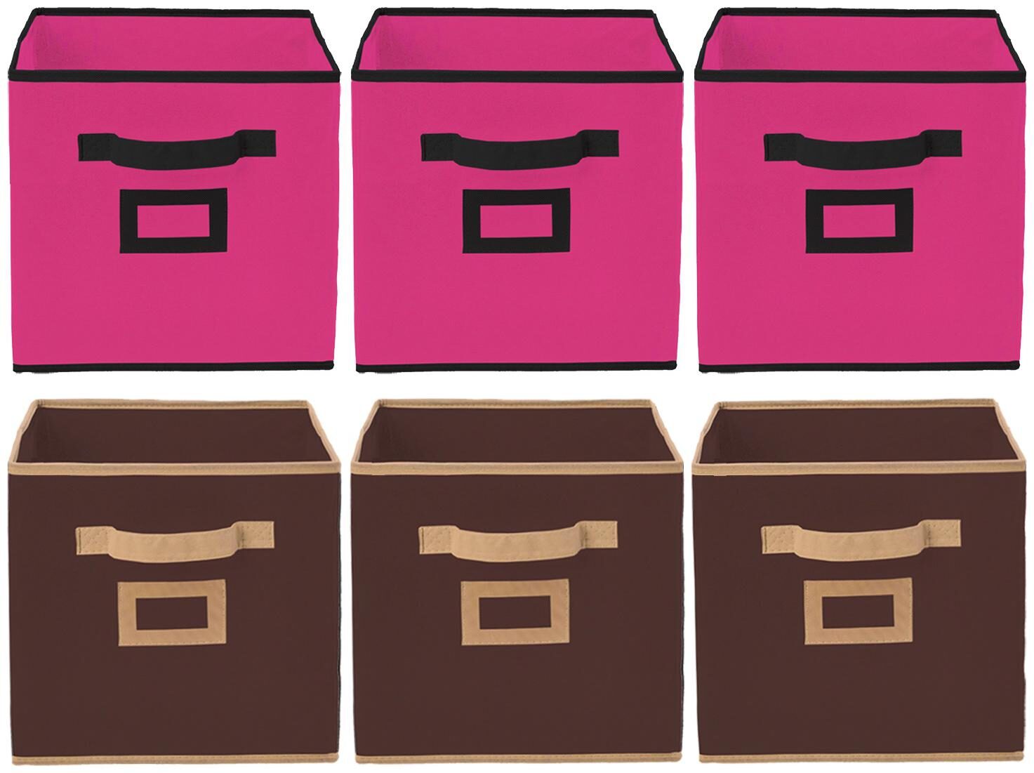 

Kuber Industries Non Woven 6 pcs Small Foldable Storage Organiser Cubes Boxes (Coffee Pink) - CTHH16918