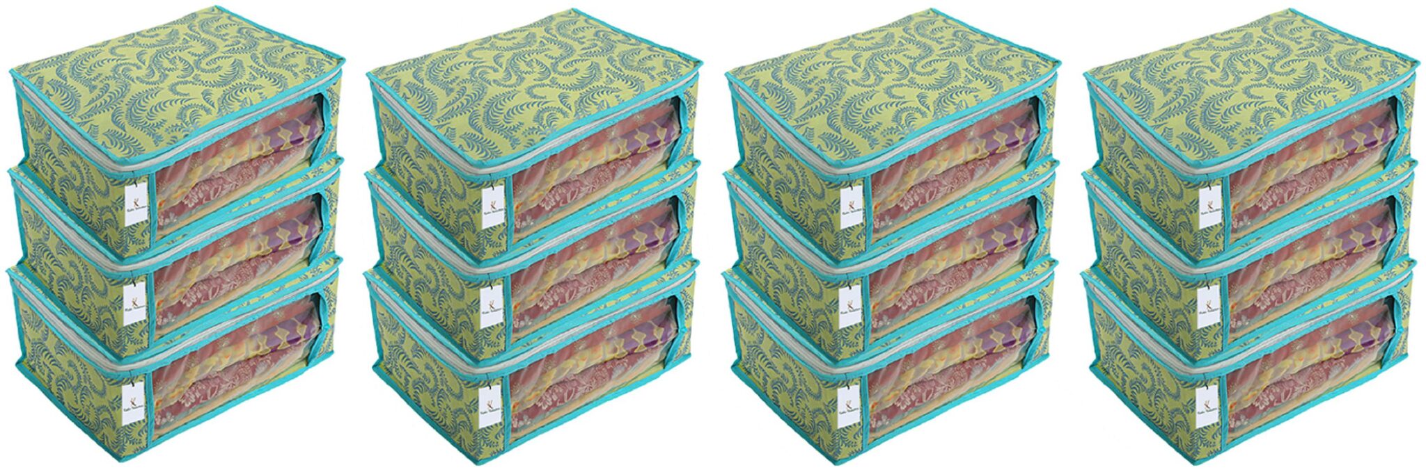 

Kuber Industries 12 Piece Non Woven Saree Cover Set Green 7 Inches Height CTHH11480