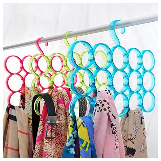 

Kuber IndustriesTM Three pcs 15-Circle Plastic Ring Hanger for Scarf Shawl Tie Belt Closet Accessory Wardrobe Organizer (Multi) Set of 3 pcs (Code-KST046) CTHH19385