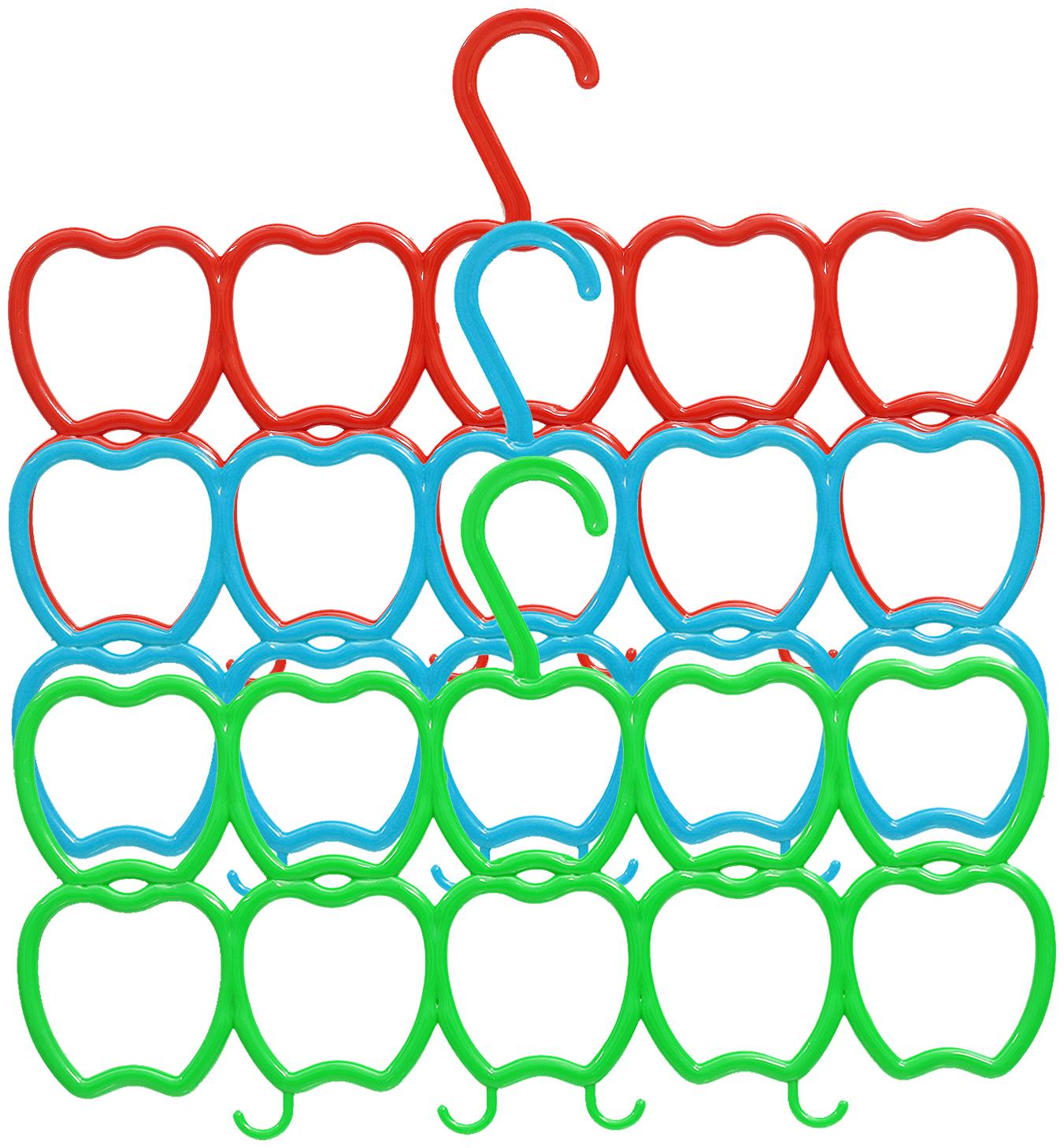 

Kuber Industries 10-Circle 3 Pieces Plastic Heart Design Hanger for Scarf Shawl Tie Belt Closet Accessory Wardrobe Organizer (MultiColor) - CTHH14540