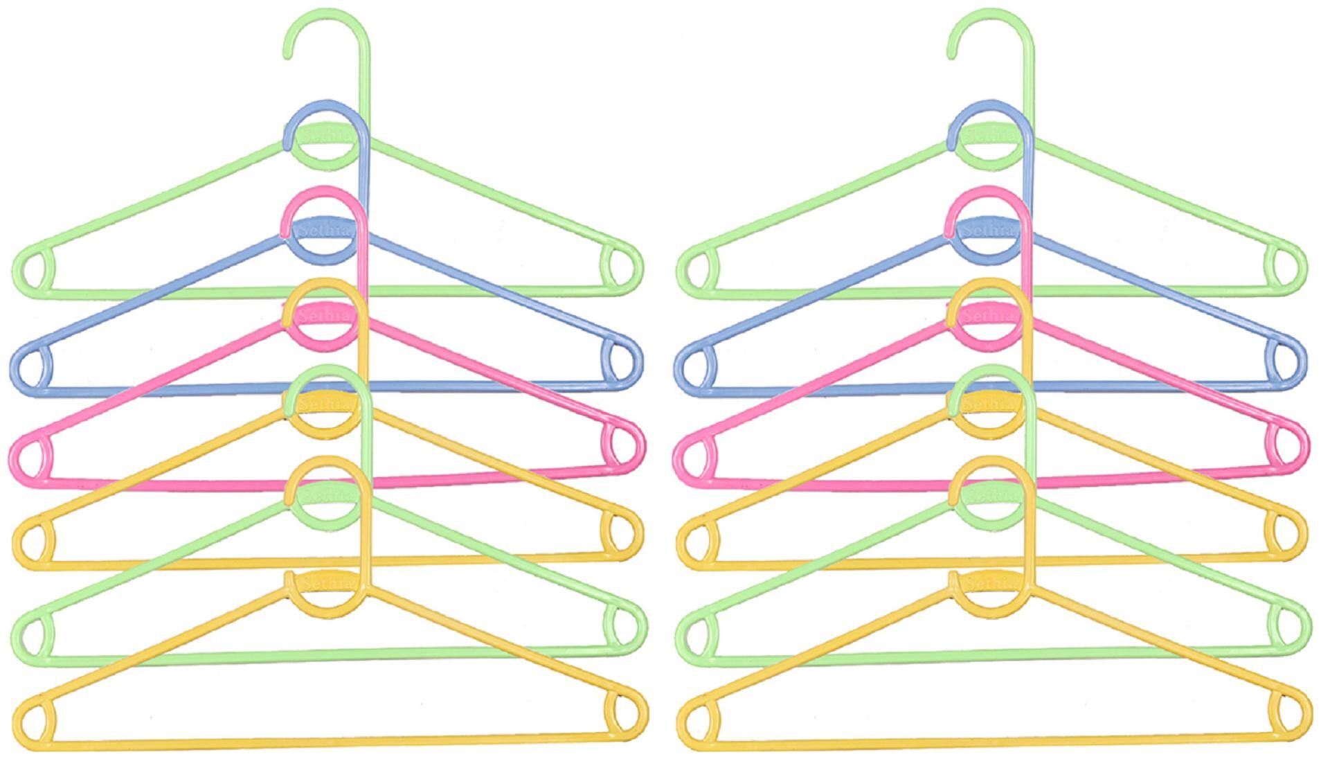 

Kuber Industries Plastic 12 pcs Hanger Set for wardrobe (Multi) CTHH11044