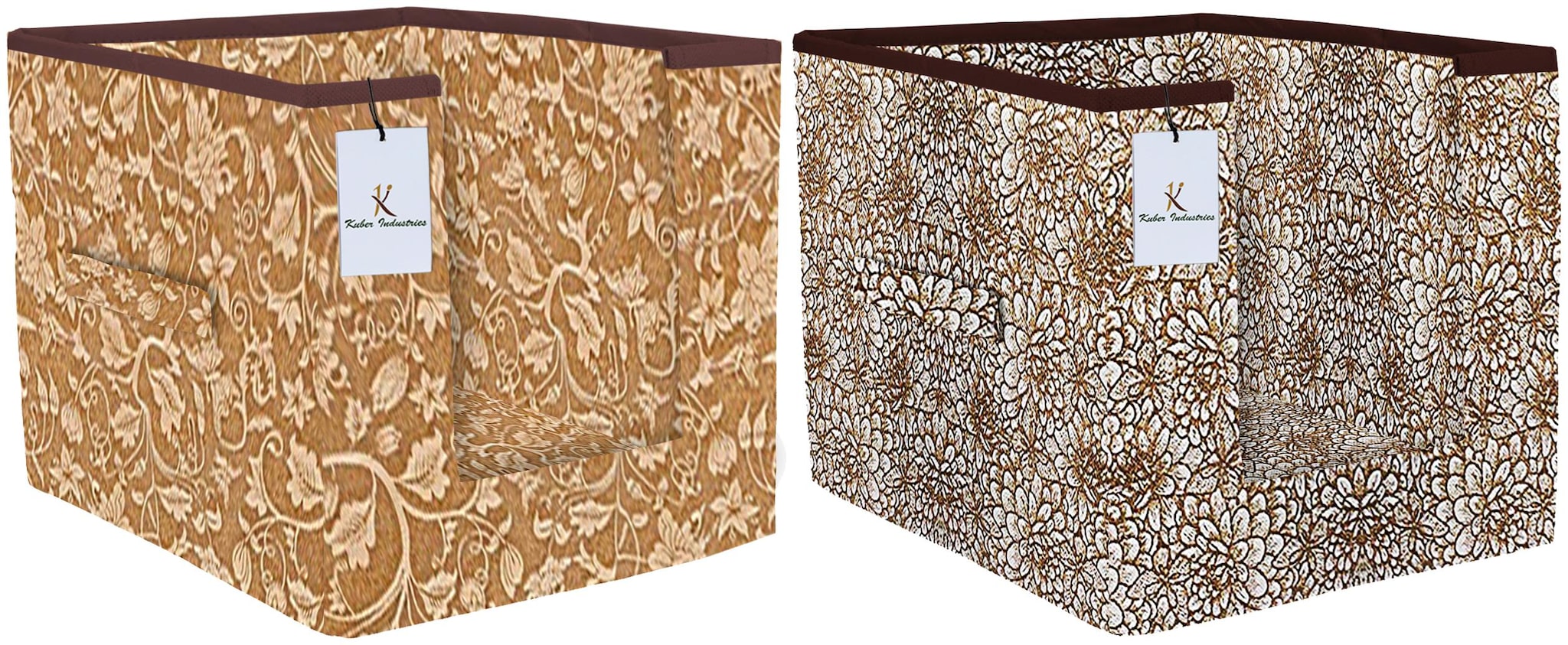

Kuber Industries Metalic Printed 2 pc Non Woven Shirt Stacker Wardrobe Organizer Set (Beige Golden Brown) - CTHH16639