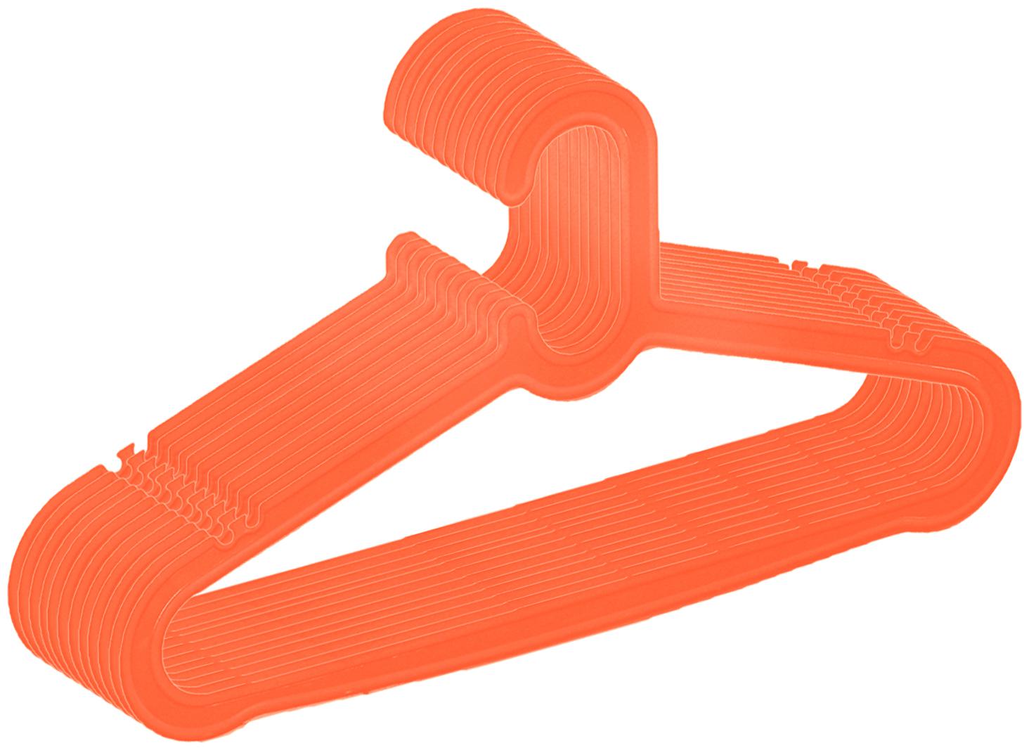 

Kuber Industries Plastic 12 pcs Hanger Set for Wardrobe (Orange)- CTHH22396