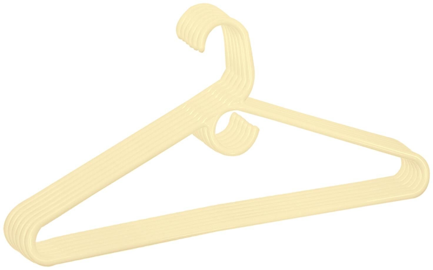 

Kuber Industries Plastic 6 pcs Hanger Set for Wardrobe (Cream)- CTHH12966