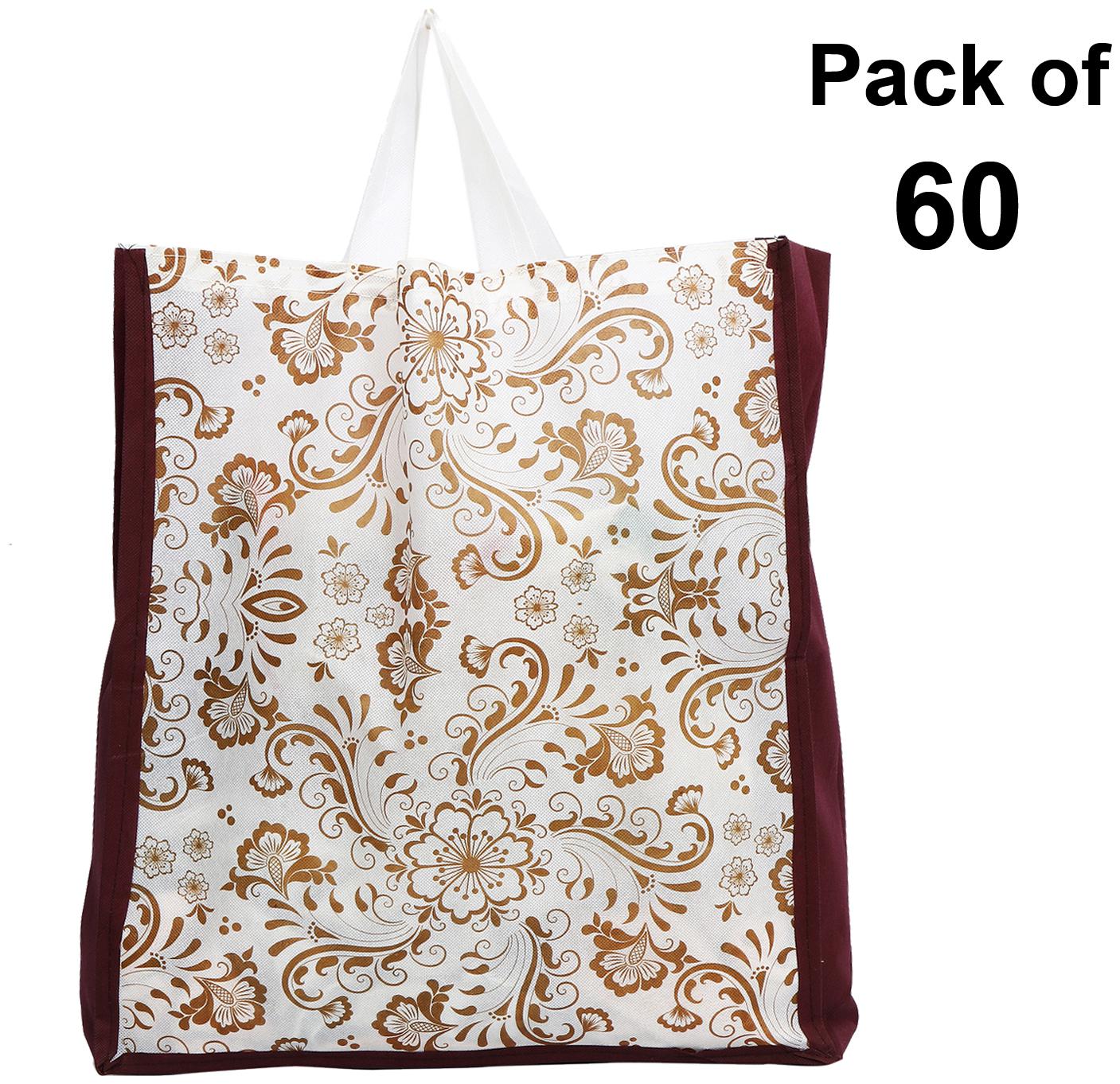 

Kuber Industries 60 pcs Non Woven Eco-Friendly Reusable Multipurpose Shopping Carry Bags (Maroon) - CTHH14598