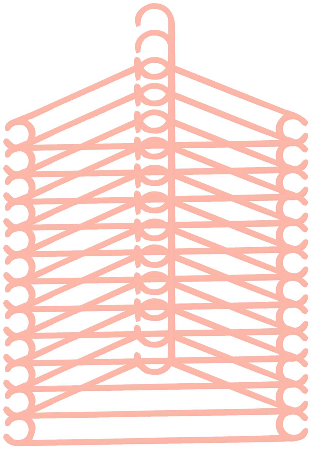 

Kuber Industries Plastic 12 pcs Hanger Set for Wardrobe (Peach)- CTHH13003