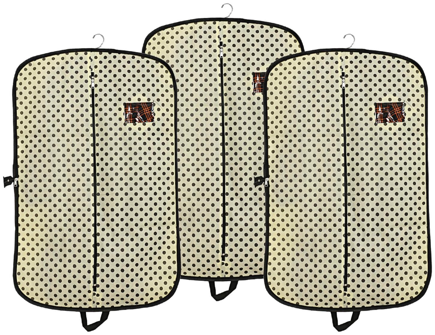 

Kuber Industries 3 pcs Foldable Non Woven Coat Blazer Cover (Cream) CTHH10090