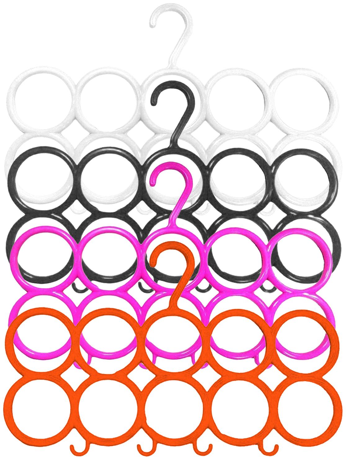 

Kuber Industries 10-Circle Plastic 4 Pieces Ring Hanger for Scarf Shawl Tie Belt Closet Accessory Wardrobe Organizer (MultiColor) - CTHH14522