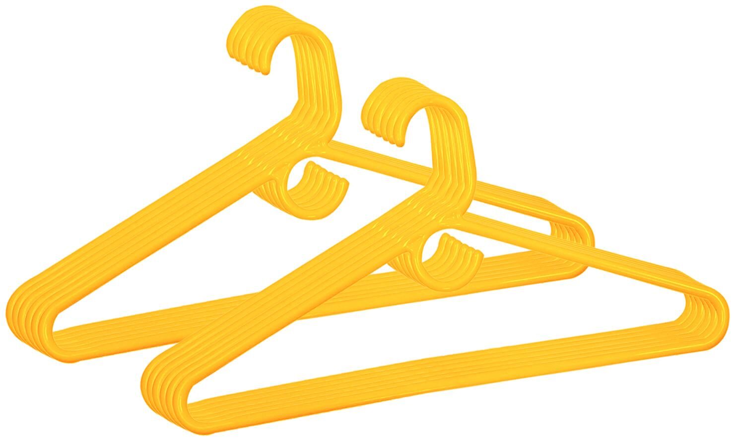 

Kuber Industries Plastic 12 pcs Hanger Set for Wardrobe (Yellow)- CTHH12980