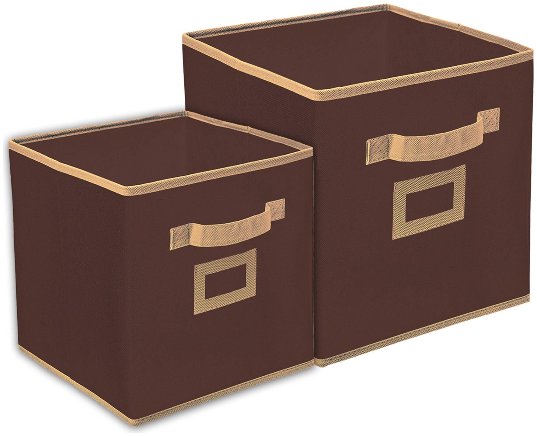 

Kuber Industries Non Woven 2 pcs Small Large Foldable Storage Organiser Cubes Boxes (Coffee) - CTHH17021