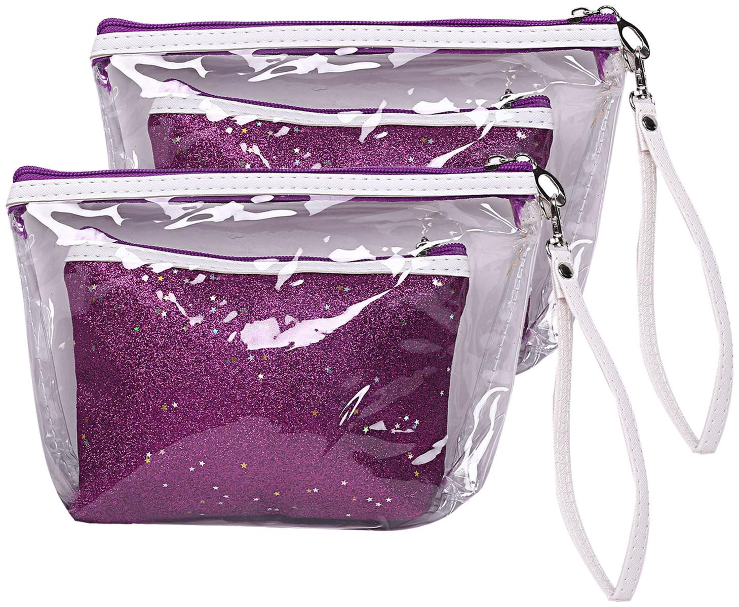 

Kuber Industries 4 Pieces Waterproof Toiletries Make Up Pouch Organizer Travel Pouch Set Purple - CTHH13330