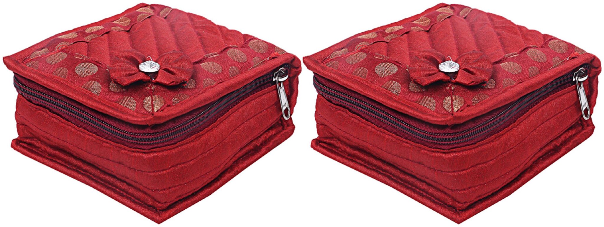 

Kuber Industries Small Bow Design Cotton 2 Pieces Jewellery Kit (Maroon)- CTHH22241