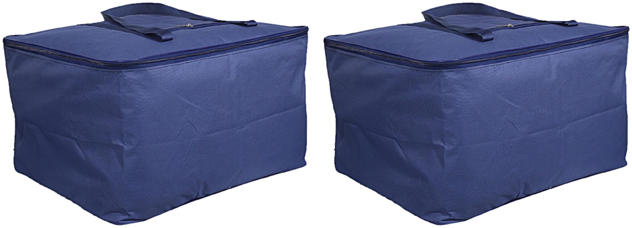 

Kuber Industries Rexine 2 Pieces Jumbo Underbed Moisture Proof Storage Bag with Zipper Closure and Handle (Blue)- CTHH12755