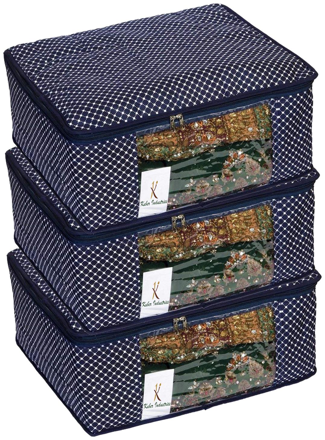 

Kuber Industries Cotton 3 Pcs Hathkadi Print Saree Cover (Dark Blue) CTHH11371