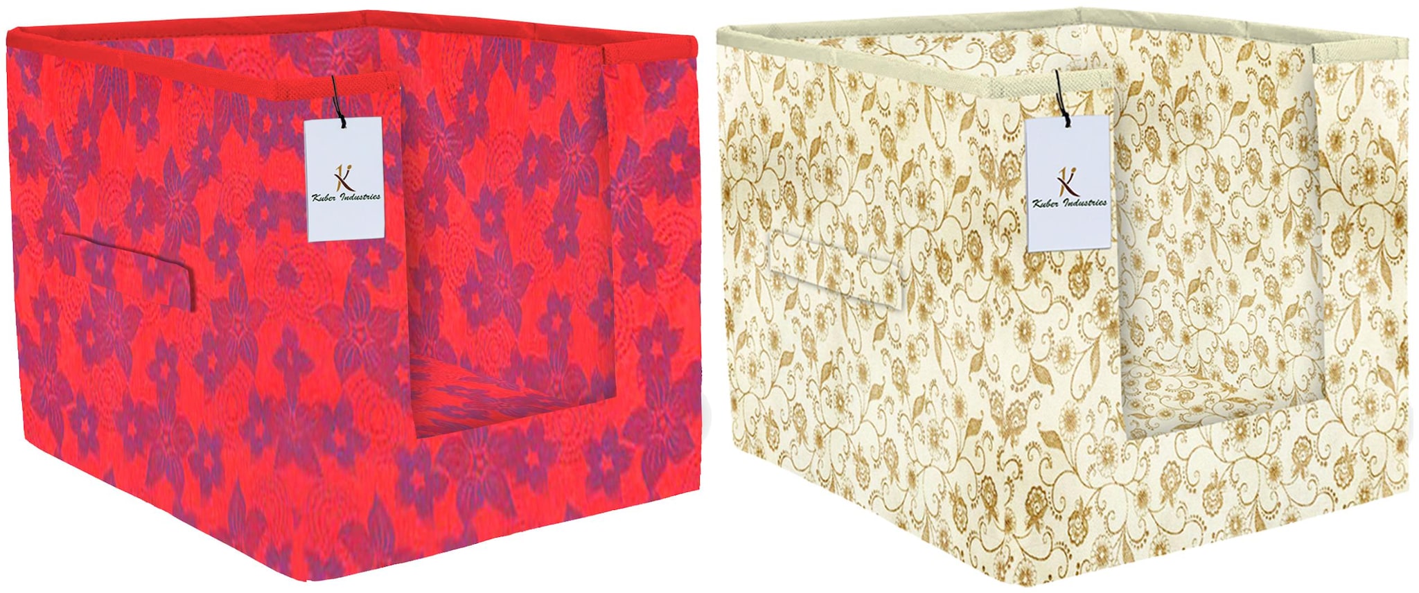 

Kuber Industries Metalic Printed 2 pc Non Woven Shirt Stacker Wardrobe Organizer Set (Brown Red) - CTHH16629