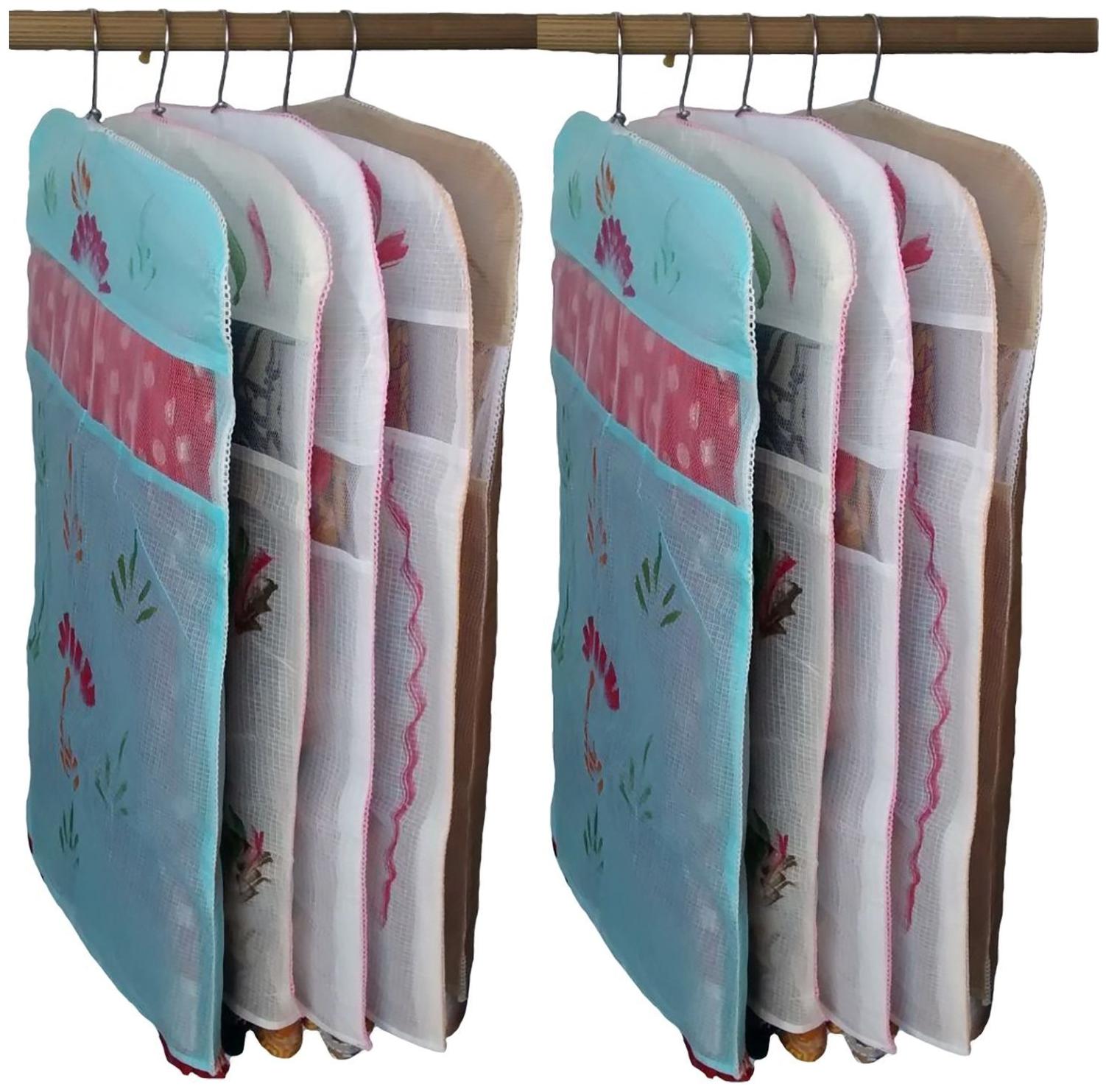 

Kuber Industries 10 pc Non Woven Hanging Saree Cover Set CTHH19409