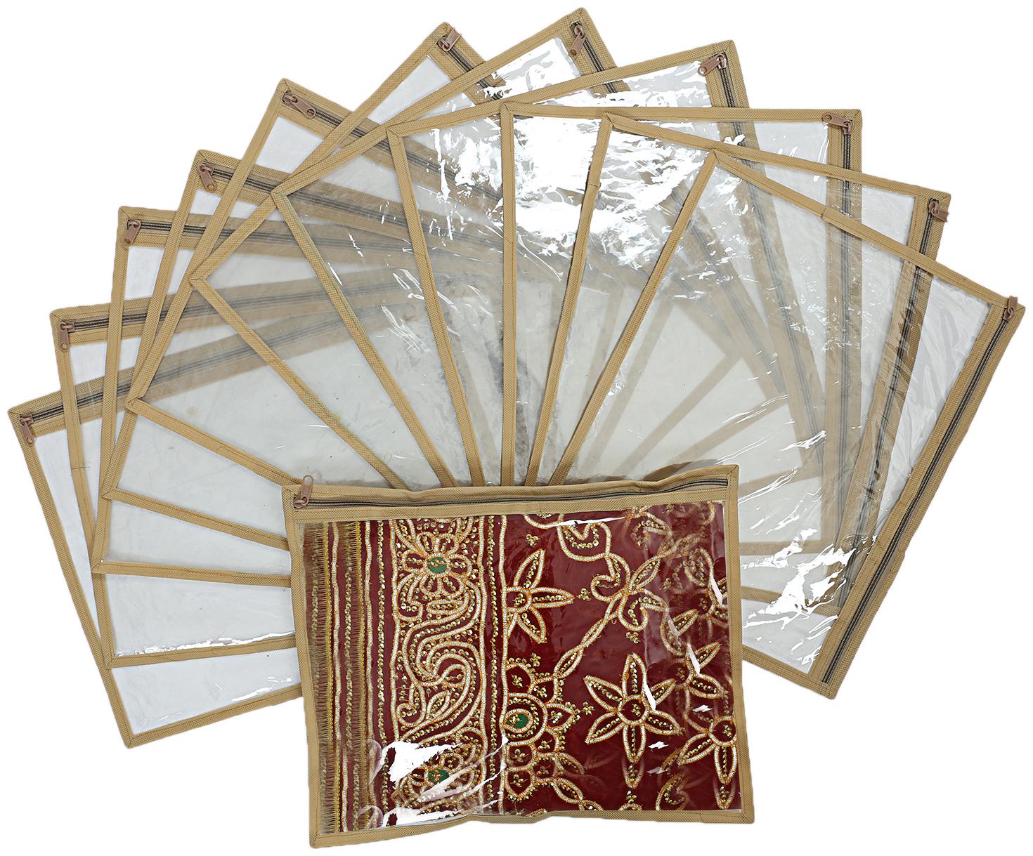 

Kuber Industries PVC 12 pcs Single Packing Saree Cover (Brown)- CTHH10248