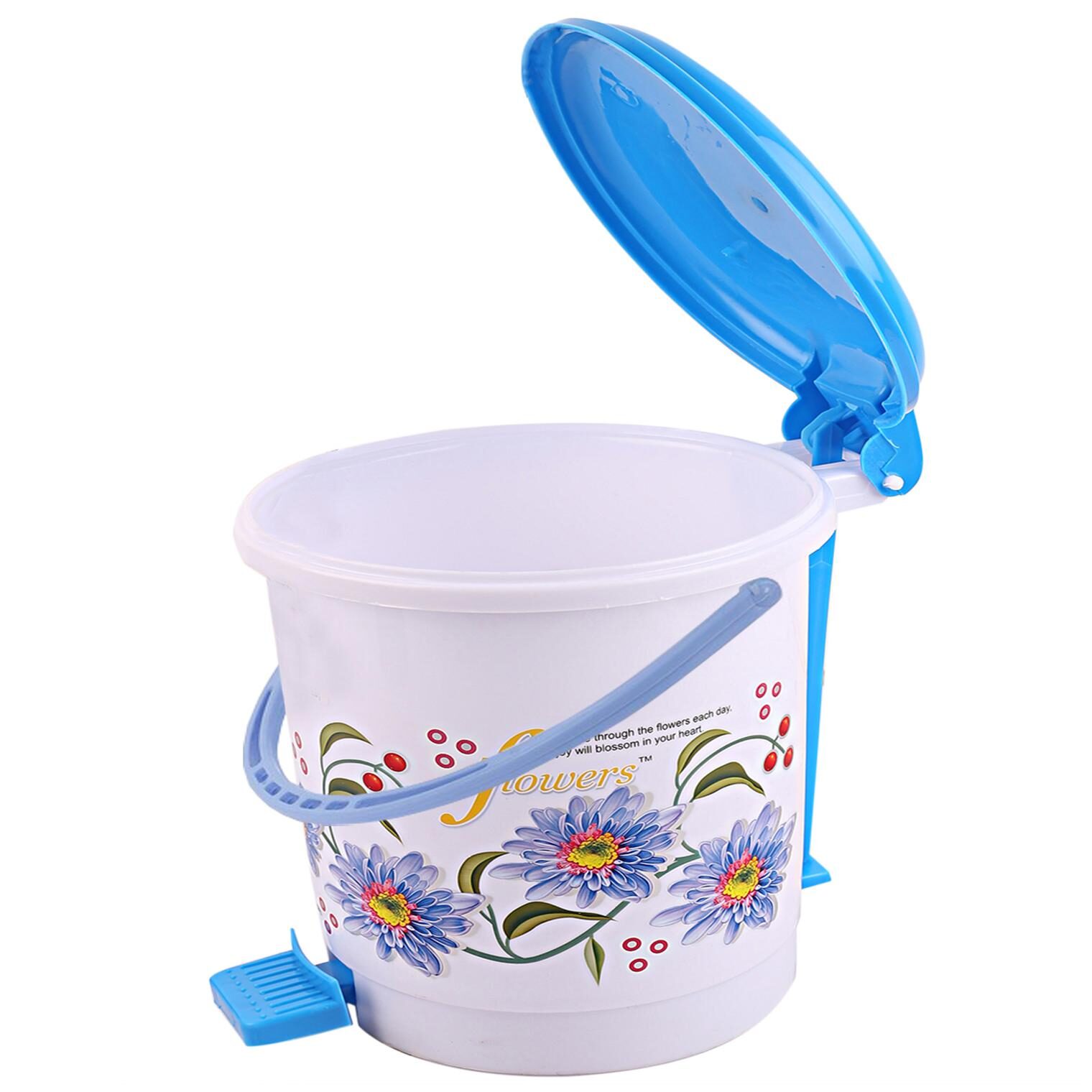 

Kuber Industries Virgin Plastic Medium Size Dustbin Garbage Bin (Blue) CTHH10525