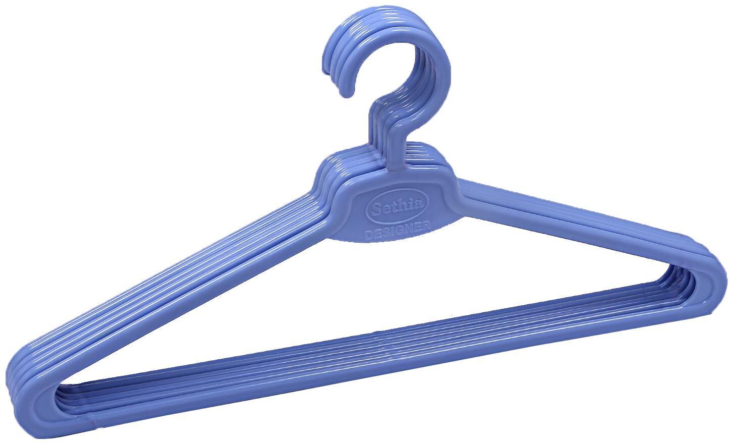

Kuber Industries Plastic 6 pcs Hanger Set for wardrobe (Purple) CTHH19506