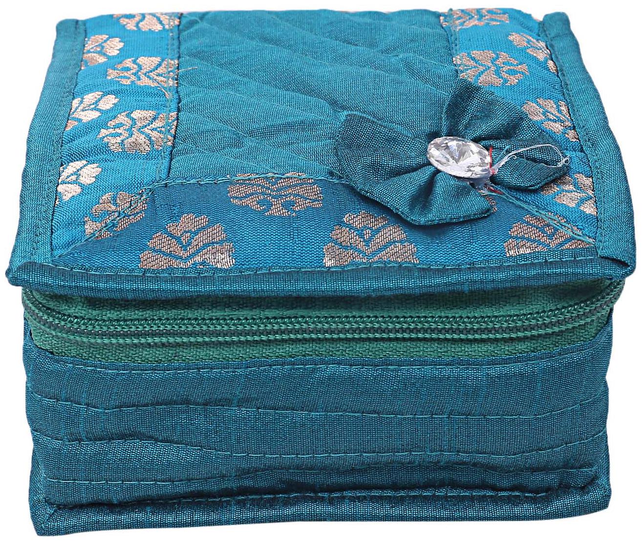 

Kuber Industries Small Bow Design Cotton Jewellery Kit (Green)- CTHH22143