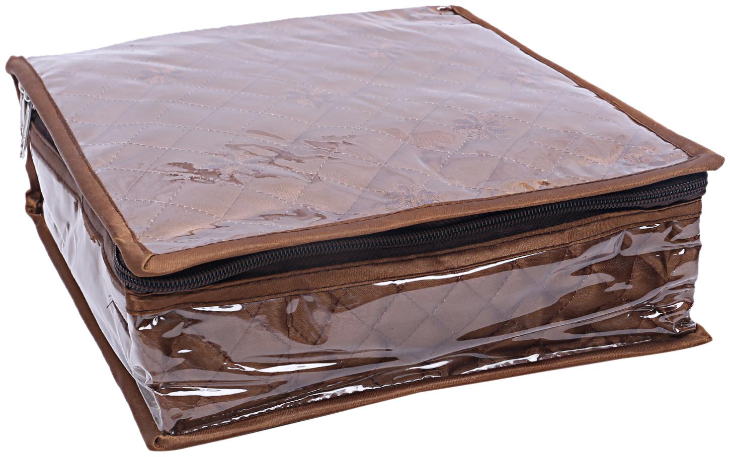 

Kuber Industries Laminated Satin Locker Jewellery Kit Organiser (Brown)- CTHH12725