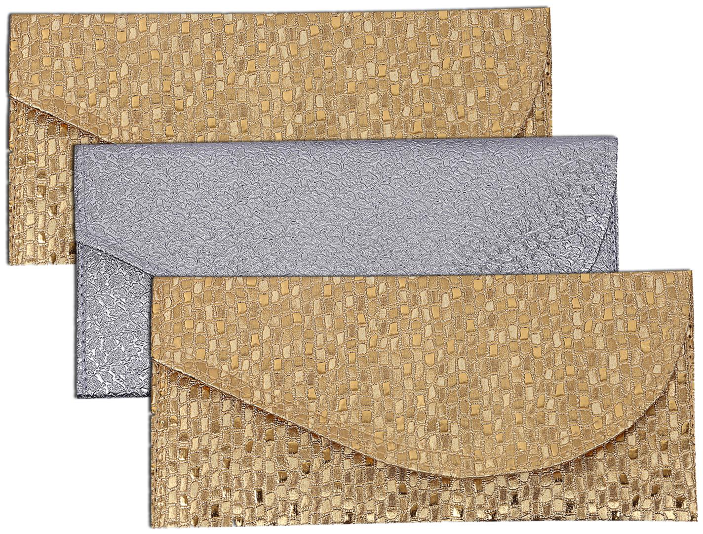 

Kuber Industries Leather 3 pcs Money Envelope for Shagun Wedding (Gold Silver) -CTLTC10546 CTHH12019