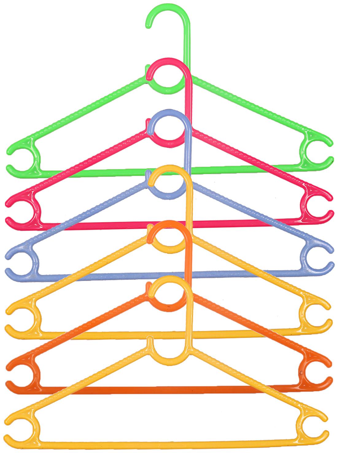 

Kuber Industries Plastic 6 pcs Hanger Set for wardrobe (Multi) CTHH11027