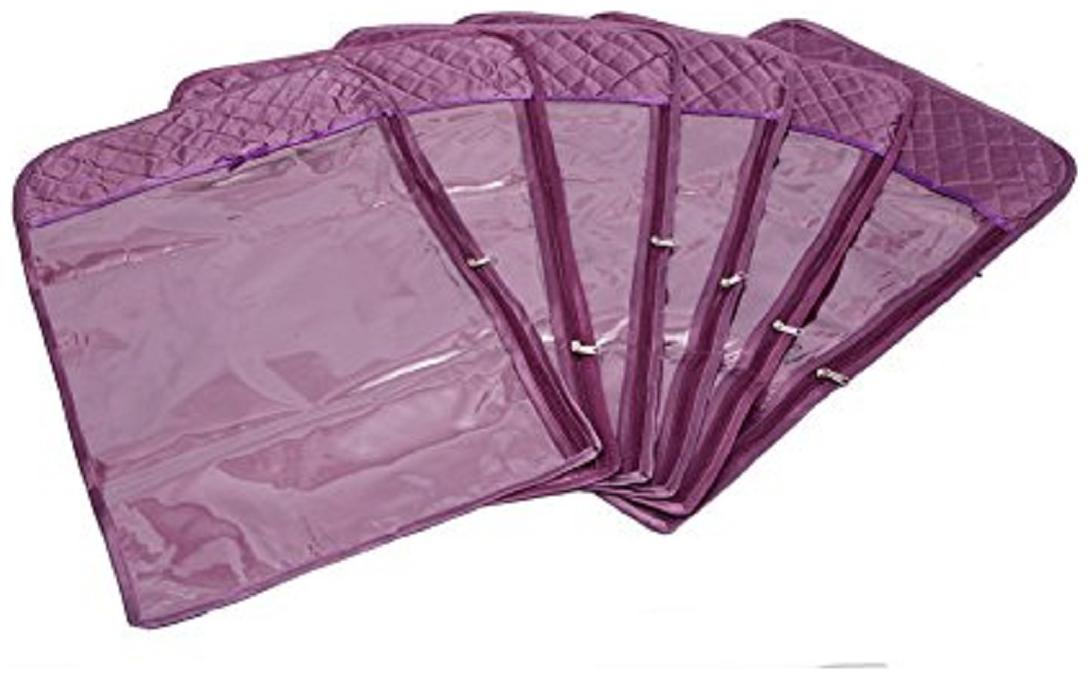 

Kuber IndustriesTM Hanging Saree Cover In Quilted Satin- 6 pcs Set (Purple) CTHH19403