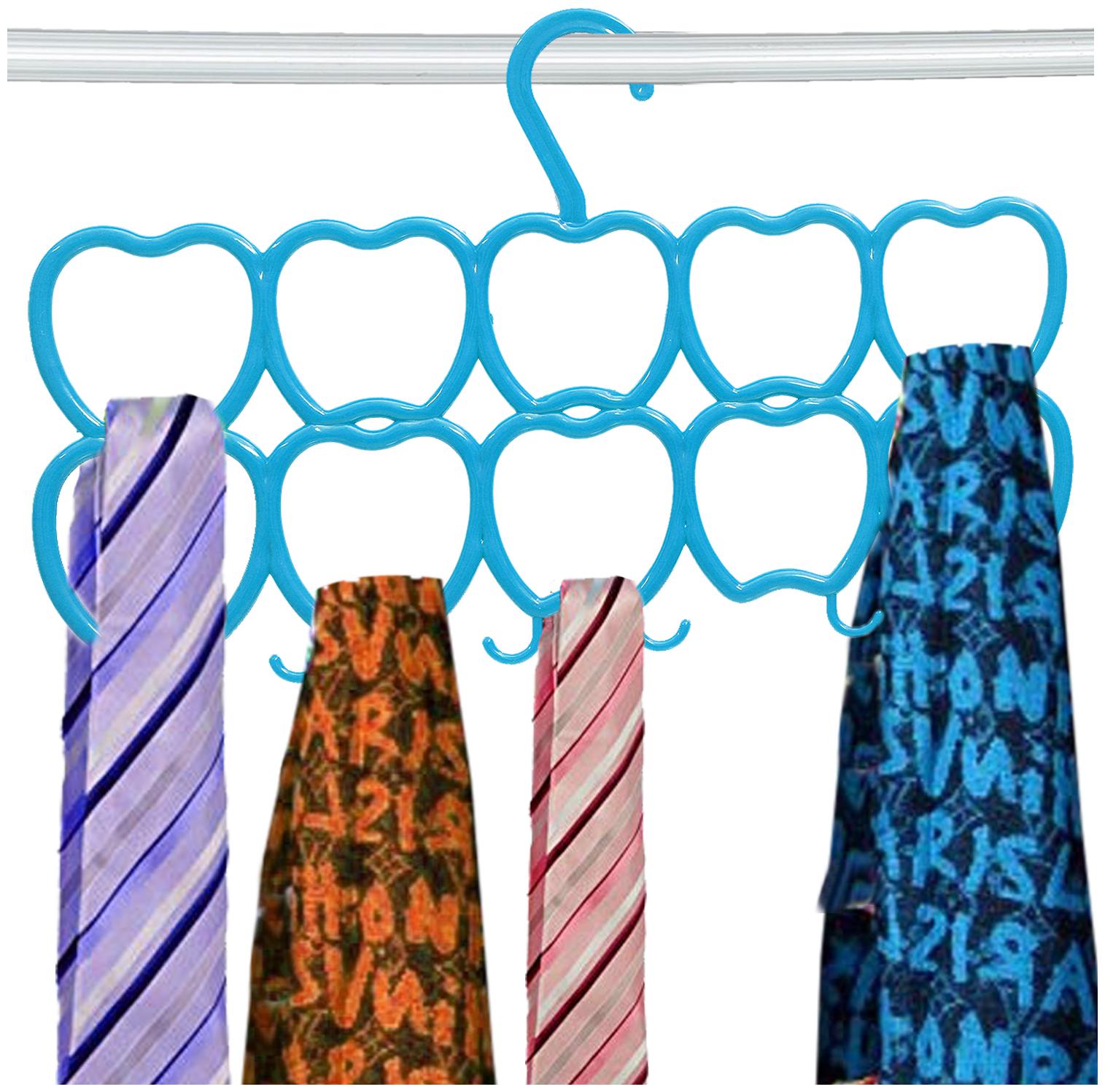 

Kuber Industries 10-Circle Plastic Heart Design Hanger for Scarf Shawl Tie Belt Closet Accessory Wardrobe Organizer (MultiColor) - CTHH14534
