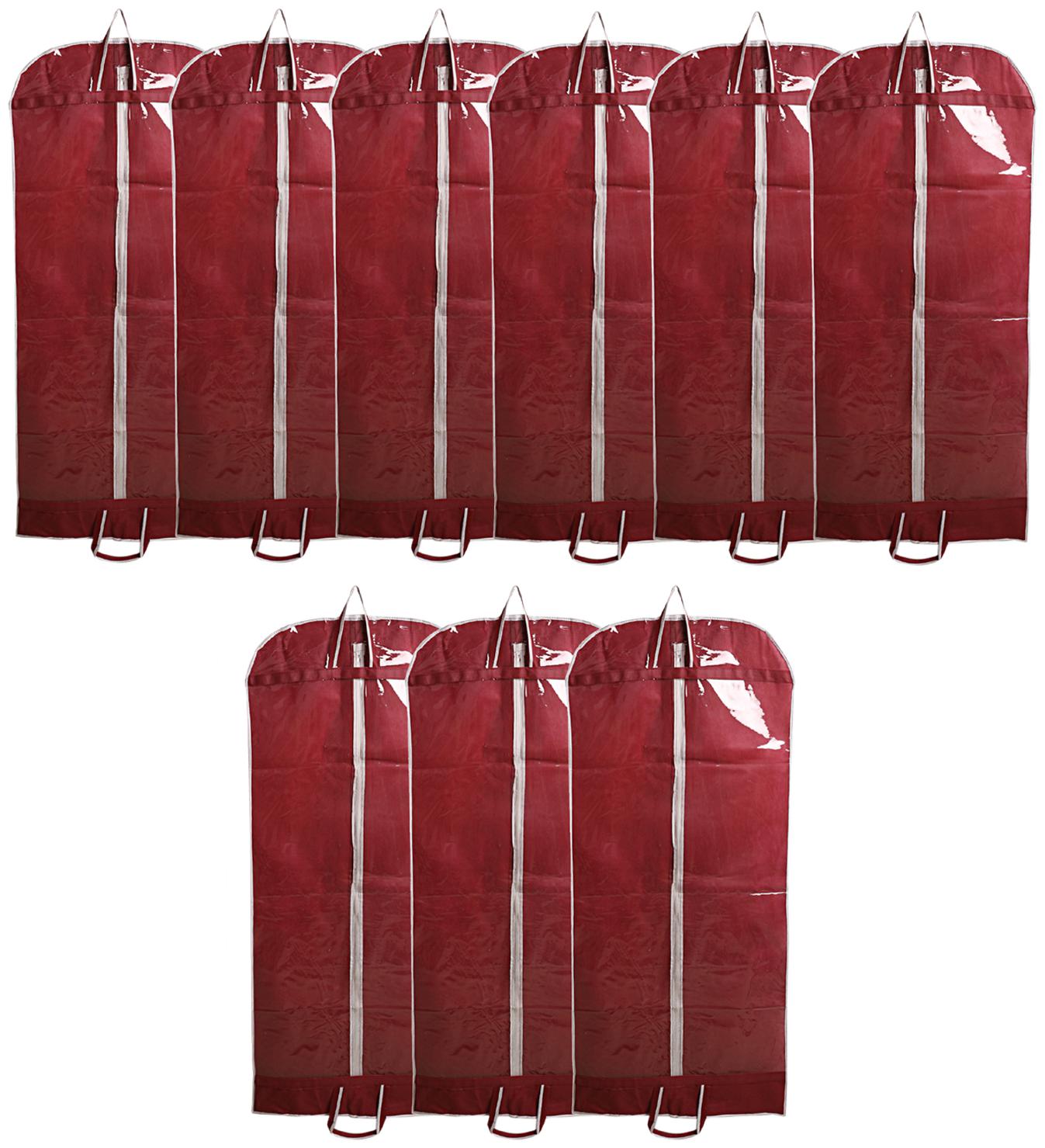 

Kuber Industries Non Woven 9 pcs Long Suit Sherwani Cover (Maroon) - CTHH10824