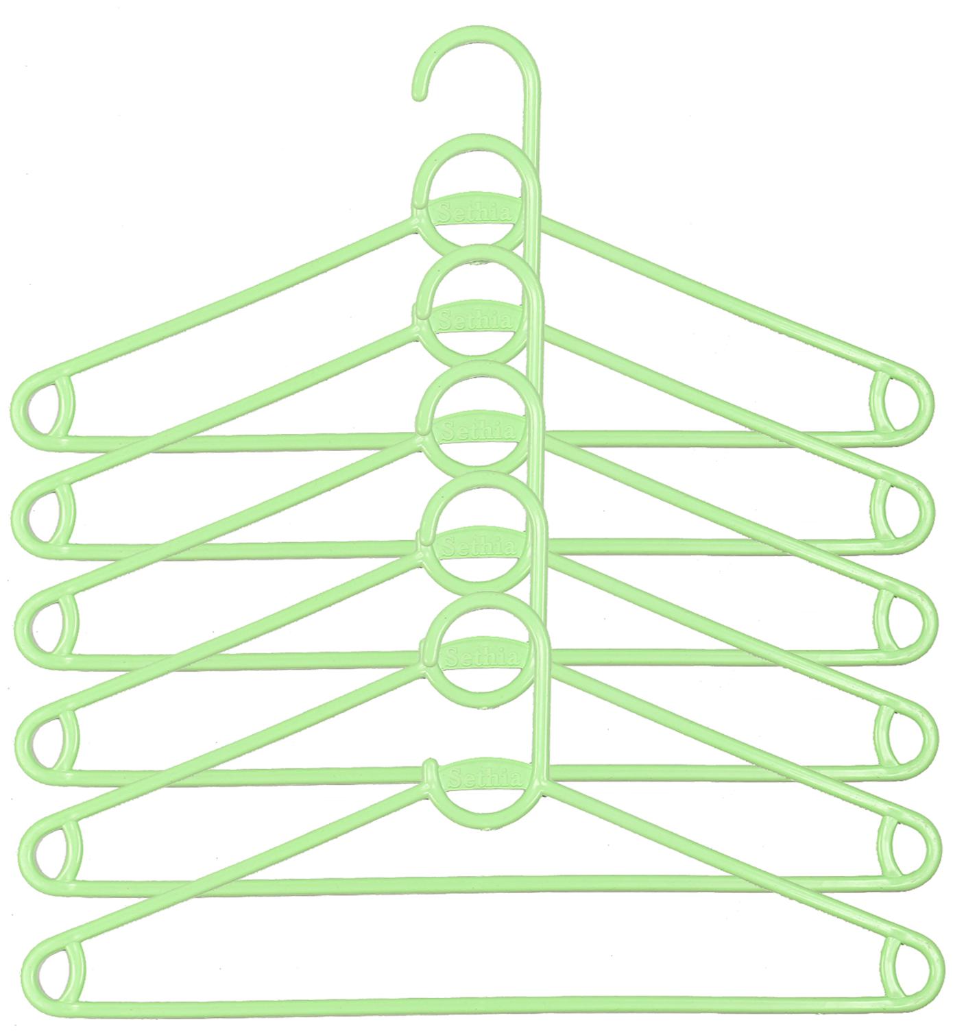 

Kuber Industries Plastic 6 pcs Hanger Set for wardrobe (Green) CTHH11040