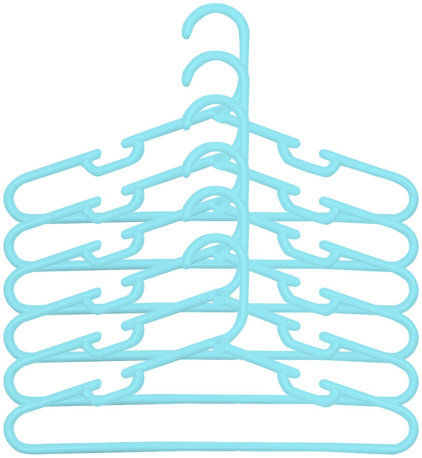 

Kuber Industries Plastic 6 pcs Baby Hanger Set for Wardrobe (Light Blue)- CTHH22442