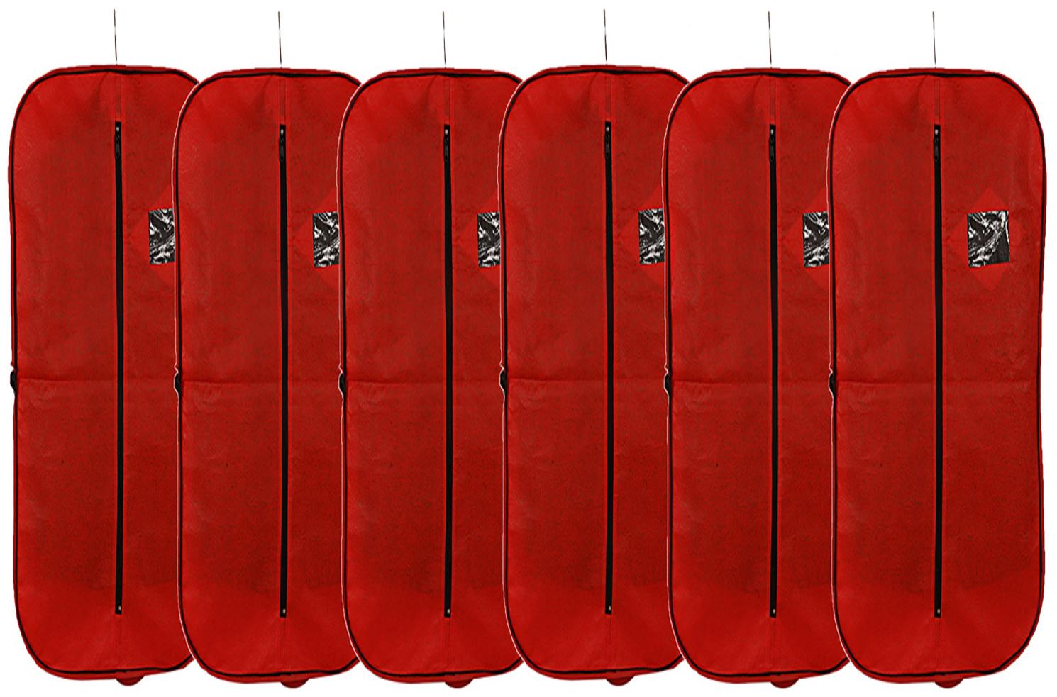 

Kuber Industries Non woven 6 pcs Foldable Men s Coat Blazer Cover (Red) - CTHH10809