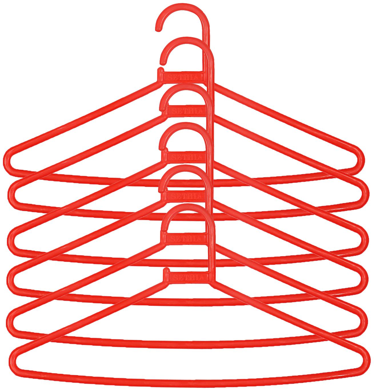 

Kuber Industries Plastic 6 pcs Hanger Set for wardrobe (Red) CTHH10977