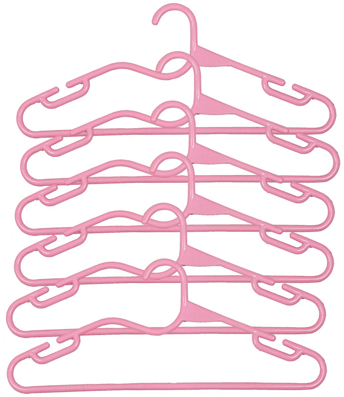 

Kuber Industries Plastic 6 pcs Hanger Set for wardrobe (Pink) CTHH10993