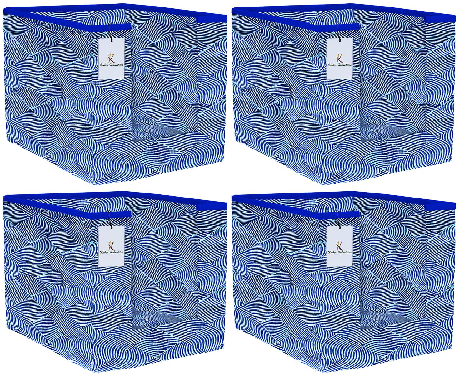 

Kuber Industries Laheriya Printed 4 pc Non Woven Shirt Stacker Wardrobe Organizer Set (Blue) - CTHH16821