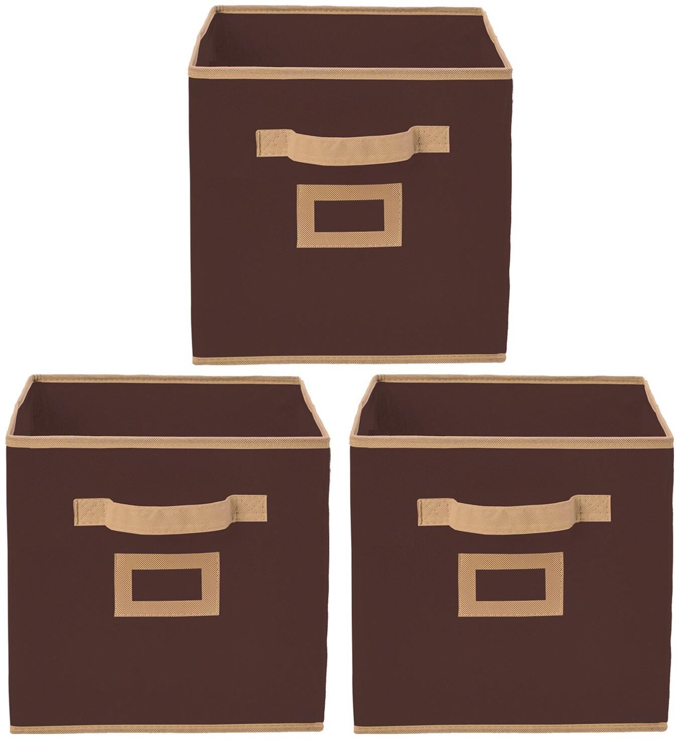

Kuber Industries Non Woven 3 pcs Small Foldable Storage Organiser Cubes Boxes (Coffee) - CTHH16853