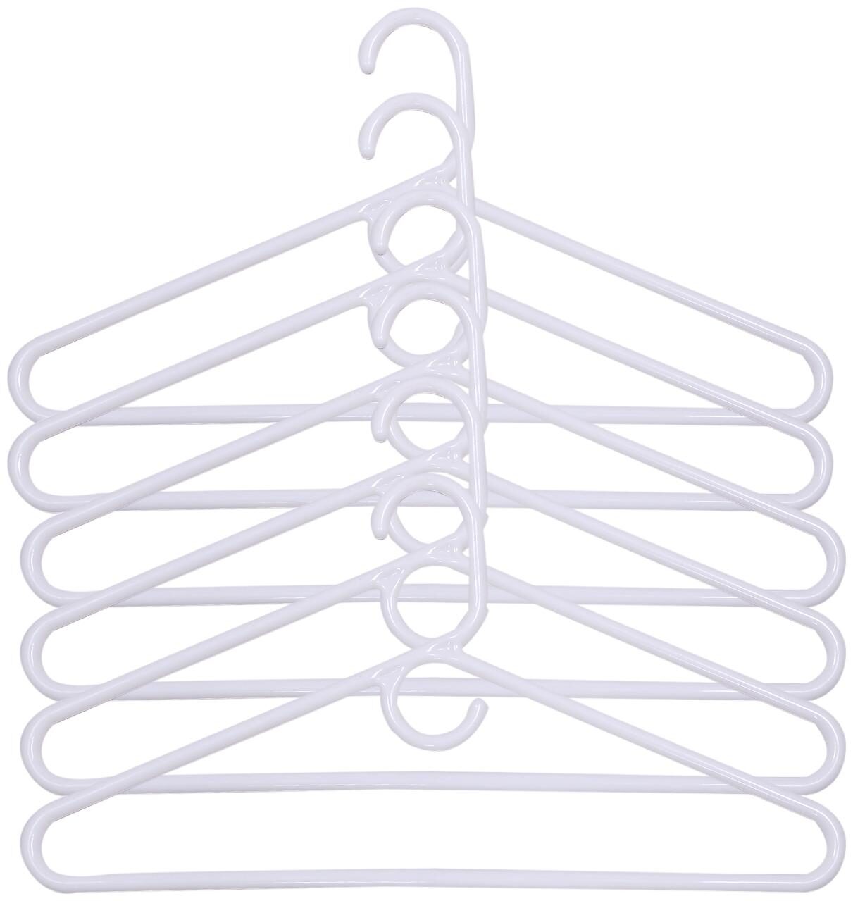 

Kuber Industries Plastic 6 pcs Hanger Set for Wardrobe (White) -CTLTC10582 CTHH12055