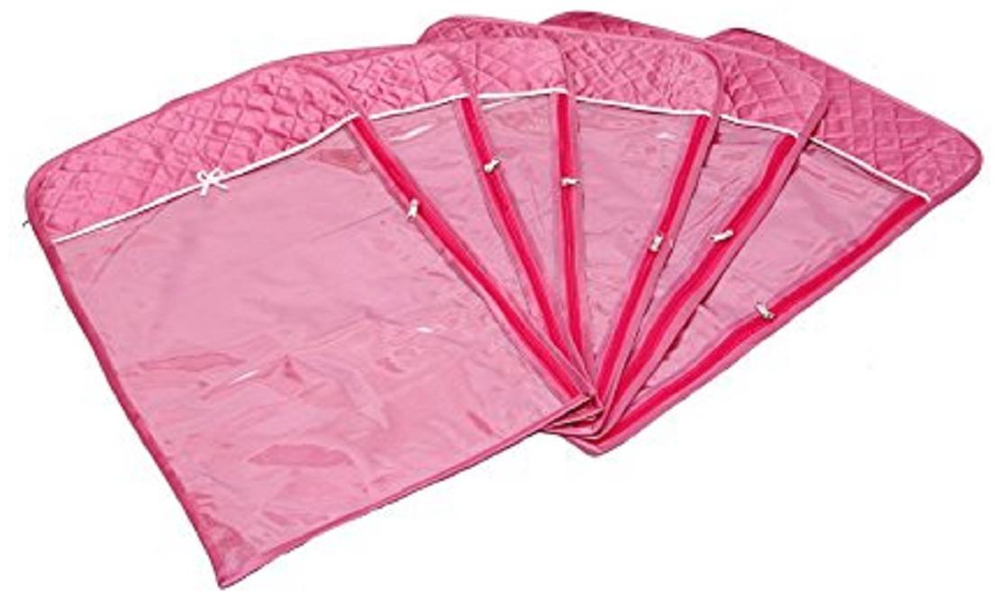

Kuber IndustriesTM Hanging Saree Cover In Quilted Satin- 6 pcs Set (Pink) CTHH19404