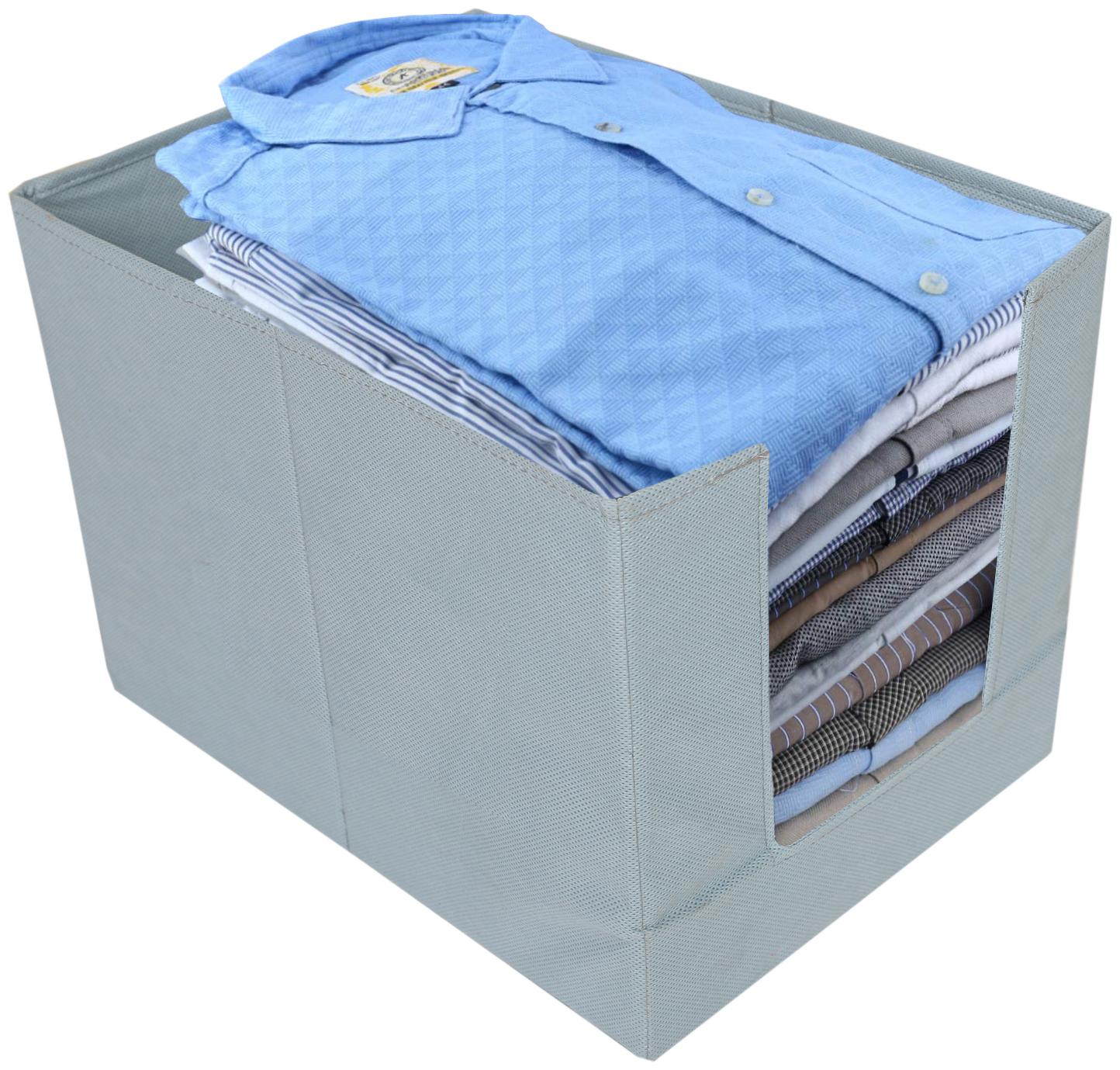 

Kuber Industries Non-Woven Shirt Stacker Wardrobe Organizer (Grey)- CTHH12770