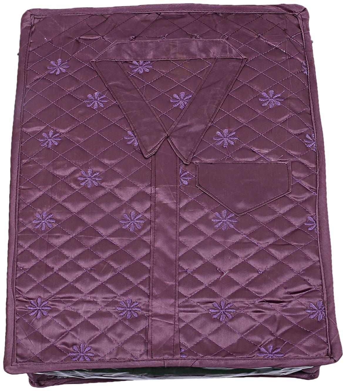 

Kuber Industries 3 Layered Quilted Satin Shirt Cover (Purple) -CTLTC10590 CTHH12063