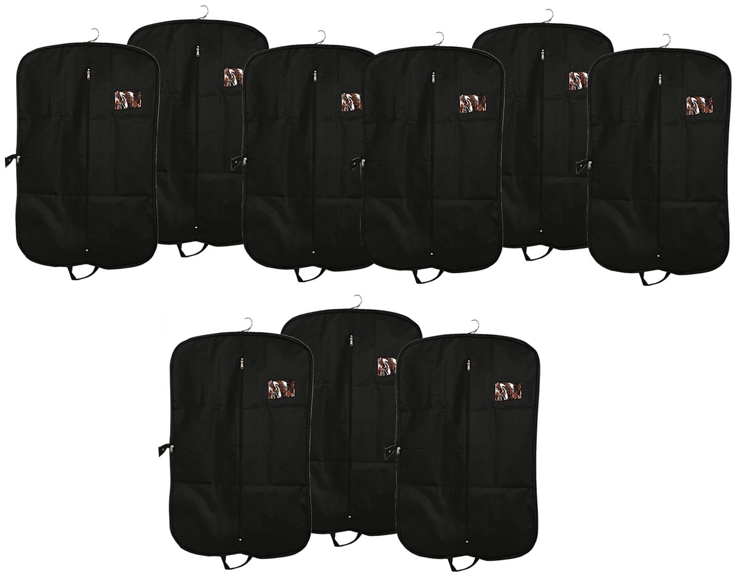 

Kuber Industries 9 pcs Foldable Non Woven Coat Blazer Cover (Black) CTHH10077