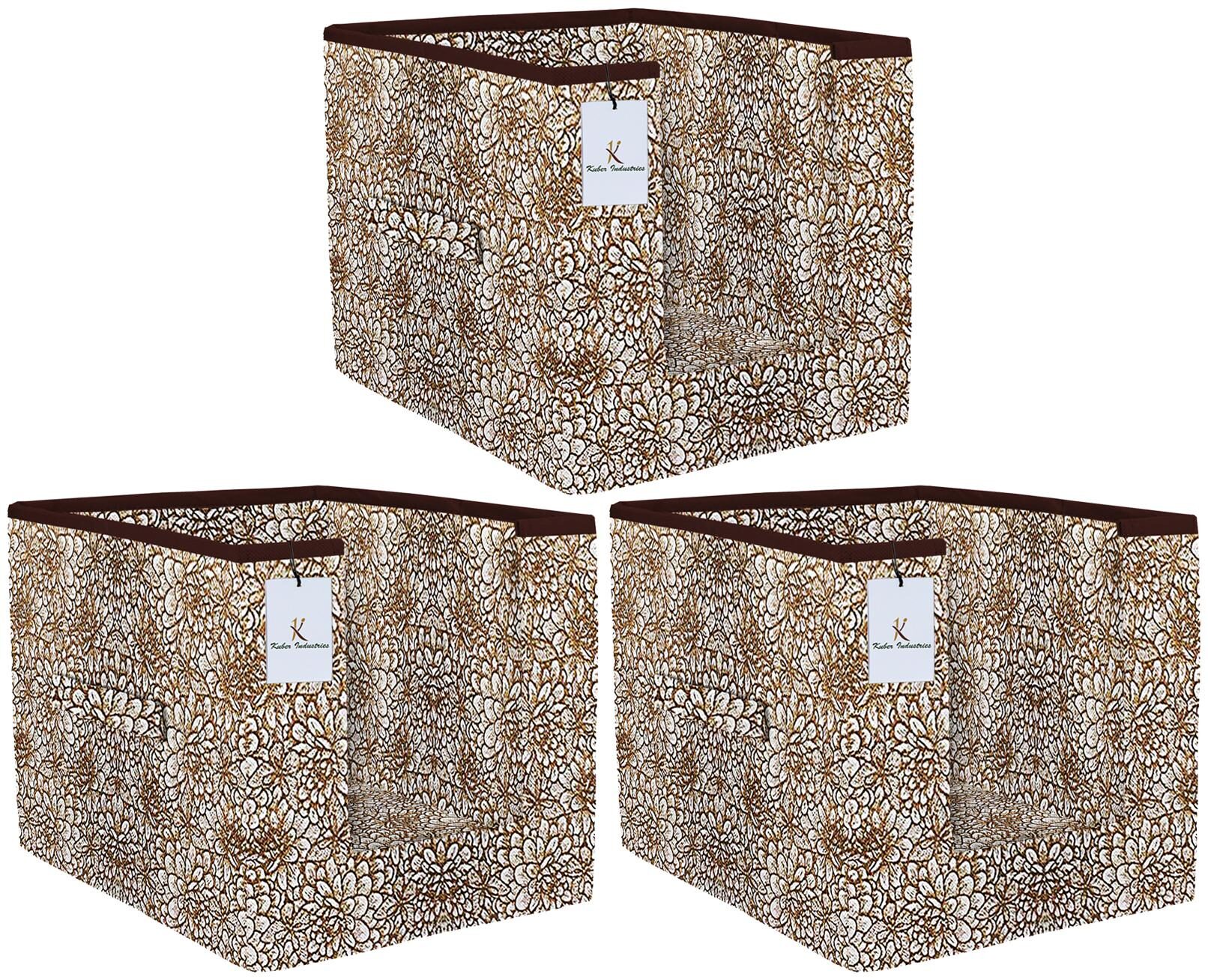 

Kuber Industries Metalic Printed 3 pc Non Woven Shirt Stacker Wardrobe Organizer Set (Golden Brown) - CTHH16618