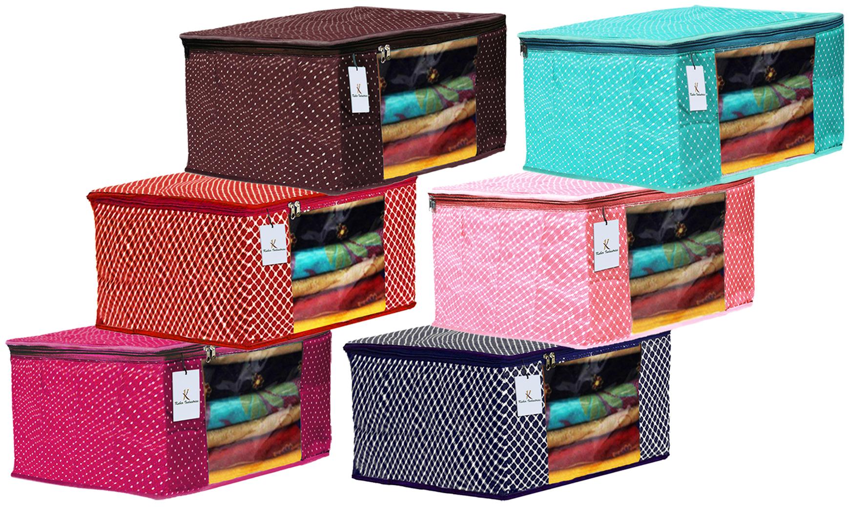 

Kuber Industries Polka Dots 6 pcs Cotton 3 Layered Quilted Saree Cover (Green Brown Peach Rani Blue Red) - CTHH14981