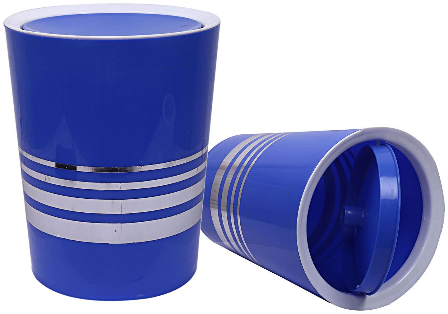 

Kuber Industries Plastic 2 pcs Swing Lid Garbage Waste Dustbin 5 L (Blue) - CTHH13410