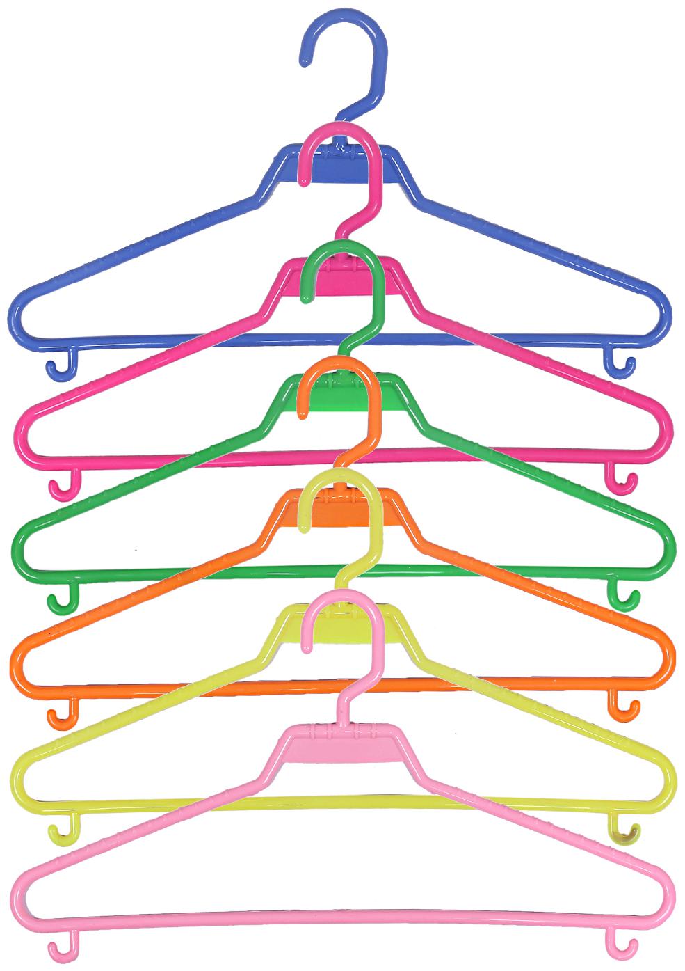 

Kuber Industries Plastic 6 pcs Hanger Set for wardrobe (Multi) CTHH19499