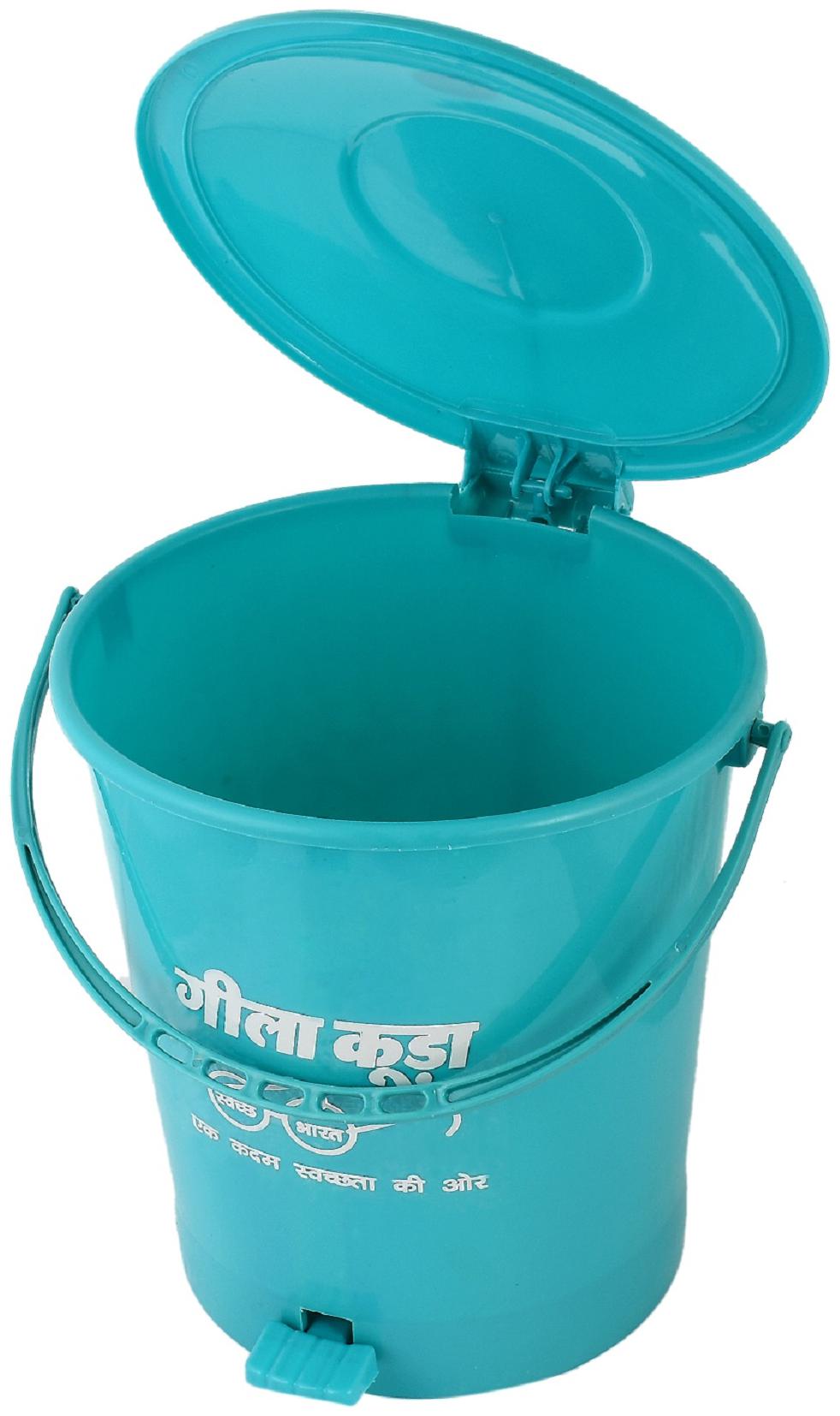 

Kuber Industries Swach Bharat Plastic Dustbin Garbage Bin with Handle 10 L (Green) - CTHH17456