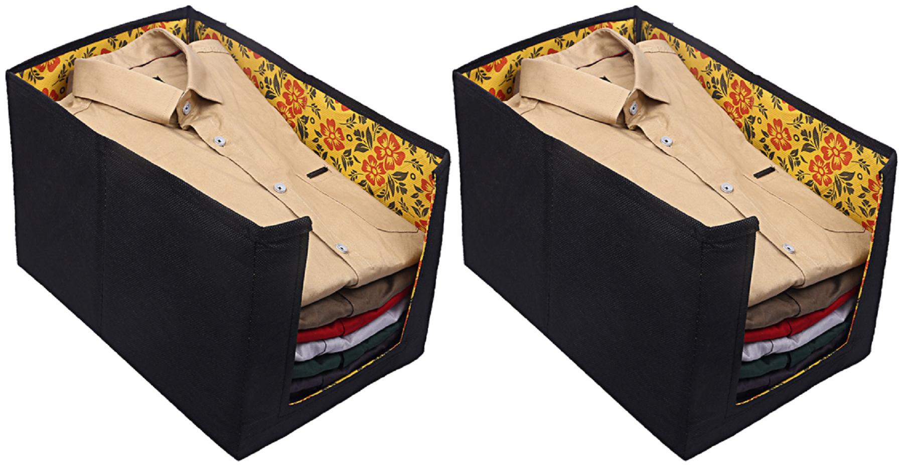

Kuber Industries Flower Design Non-Woven 2 Pieces Shirt Stacker Wardrobe Organizer (Yellow) - CTHH13797