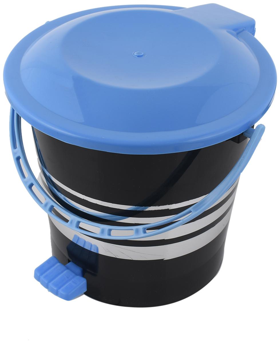 

Kuber Industries Plastic Dustbin Garbage Bin with Handle 5 L (Blue) - CTHH17358